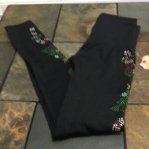 Merry and bright, black Christmas Leggins.